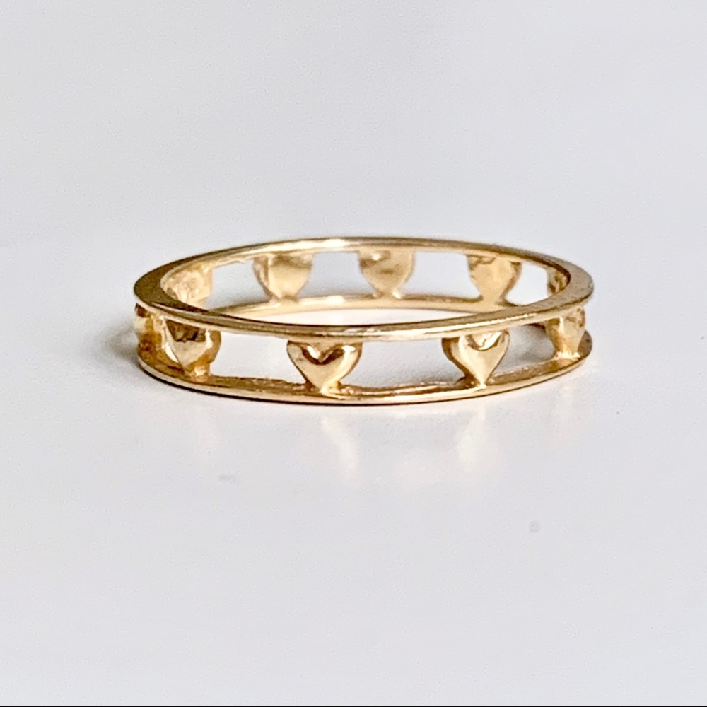14K Gold Plated Heart Ring Dainty Stacking Minimalist Valentine’s Twee Coquette